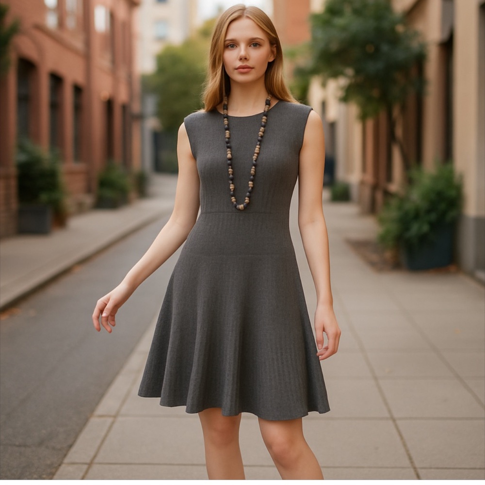 Ella Moss Charcoal Sleeveless Midi Dress